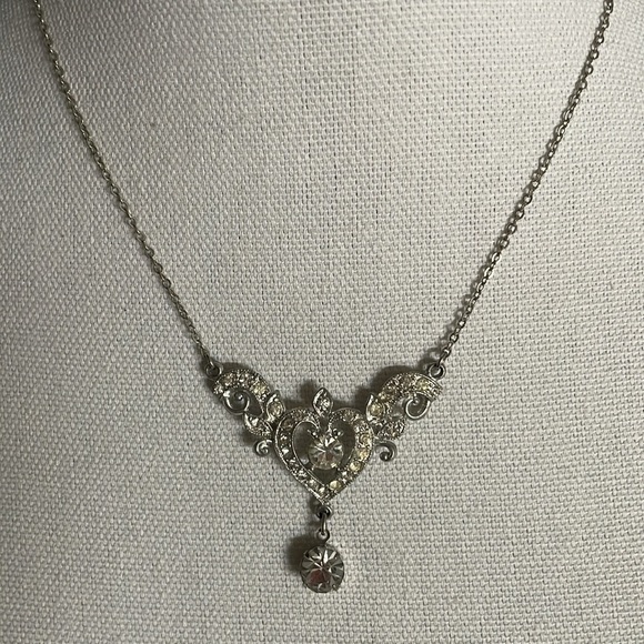 VINTAGE pendant silver tone and crystals - Picture 4 of 4